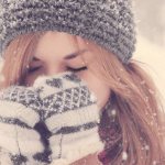 girl in snowflakes