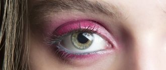 розовые тени