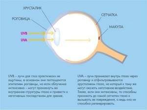 Воздействие излучения на глаза