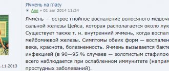 Ячмень на глазу